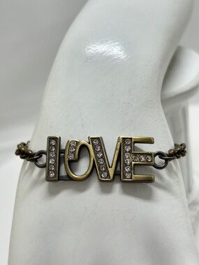 Gold And Crystal “LOVE” Bracelet